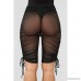 Yoawdats Women See Through Perspective Sheer Mesh Swimsuit Pants Bikini Bottom Cover up Shorts Black B07NQ8N3SG